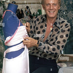French-Italian fashion designer Loris Azzaro in his studio located 65, Faubourg Saint-Honoré in the 8th arrondissement of Paris. April 1974 Photo Michael Holtz