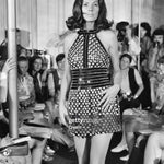 FRANCE-FASHION-RABANNE
Picture taken on July 28, 1969 at Paris showing a fashion model wearing a dress created by Paco Rabanne for his Automn-Winter 1969-70 collection. (Photo by AFP) (Photo by -/AFP via Getty Images)