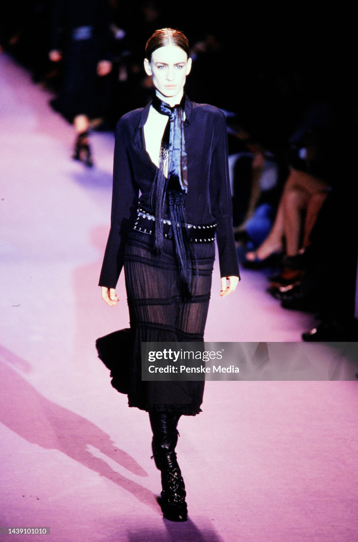 
Yves Saint Laurent Rive Gauche Fall 2001 Ready to Wear Runway Show
Model Natasa Vojnovic (Photo by Dominique Maître/Penske Media via Getty Images)