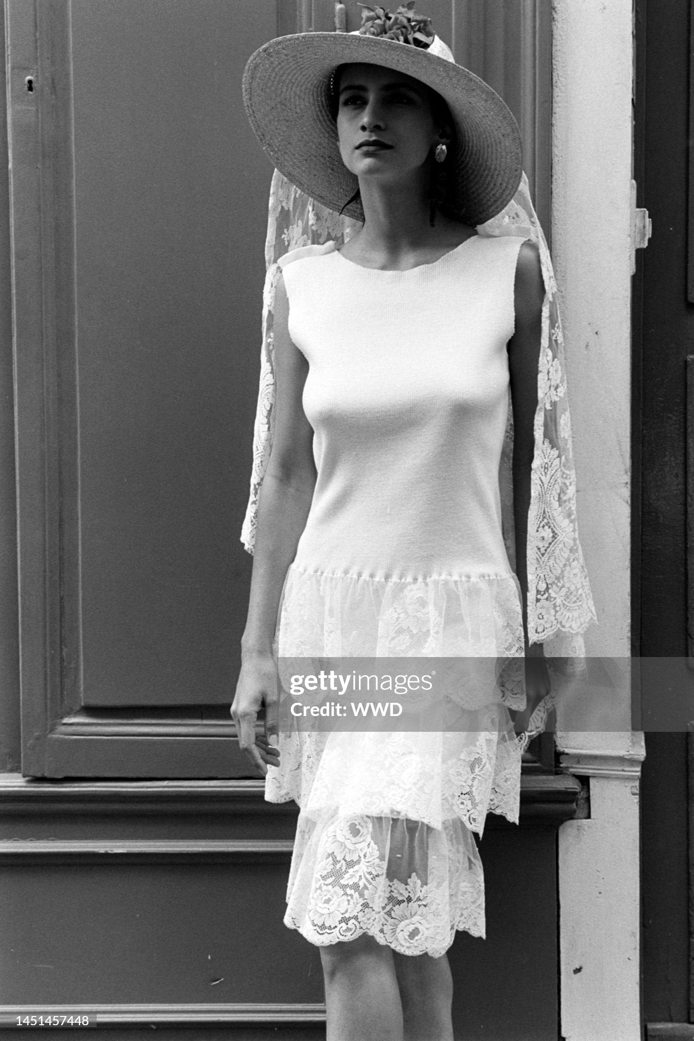 Patrick Kelly S/S 1986 RTW White Lace and Cotton Tank Dress, Getty image