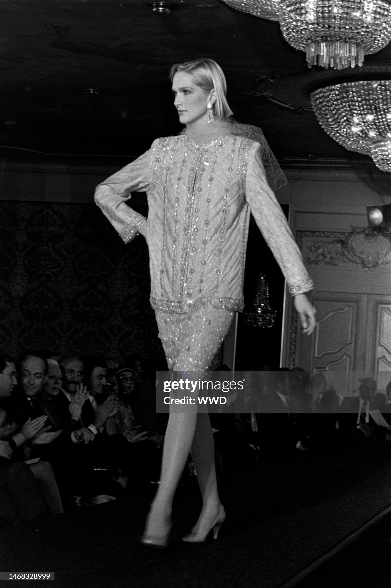 James Galanos Spring/Summer 1984 Sportswear Collection Runway Show, New York - 21 Feb 1984
Model Dianne DeWitt (Photo by Fairchild Archive/WWD/Penske Media via Getty Images)