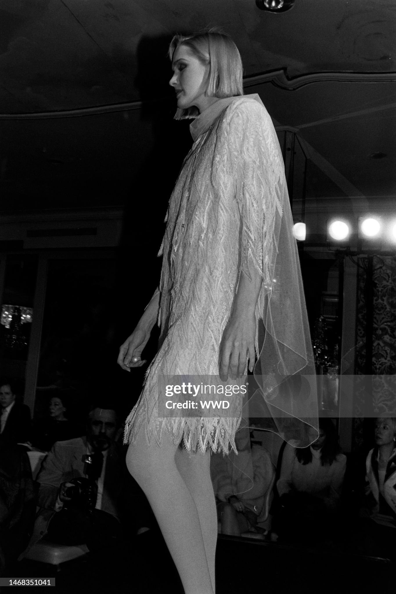 James Galanos Spring/Summer 1984 Sportswear Collection Runway Show, New York - 21 Feb 1984
Model Dianne DeWitt (Photo by Fairchild Archive/WWD/Penske Media via Getty Images)