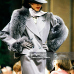 Model Dalma Callado walks in the Yves Saint Laurent Fall 1981 Couture Runway Show, in Paris, France. (Photo by Guy Marineau/Penske Media via Getty Images)