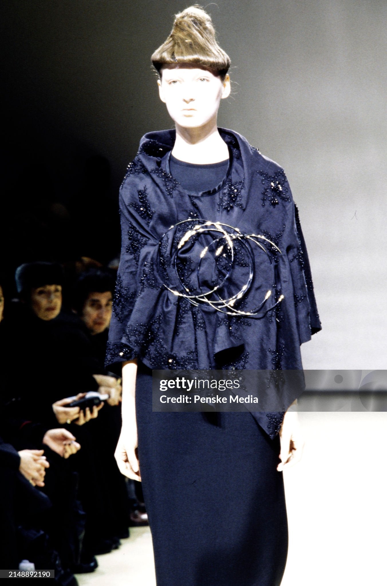
Junya Watanabe Fall 1999 Ready to Wear Runway Show
A model walks in the Junya Watanabe Fall 1999 Ready to Wear Runway Show on March 10, 1999, in Paris, France. (Photo by Giovanni Giannoni/Penske Media via Getty Images)