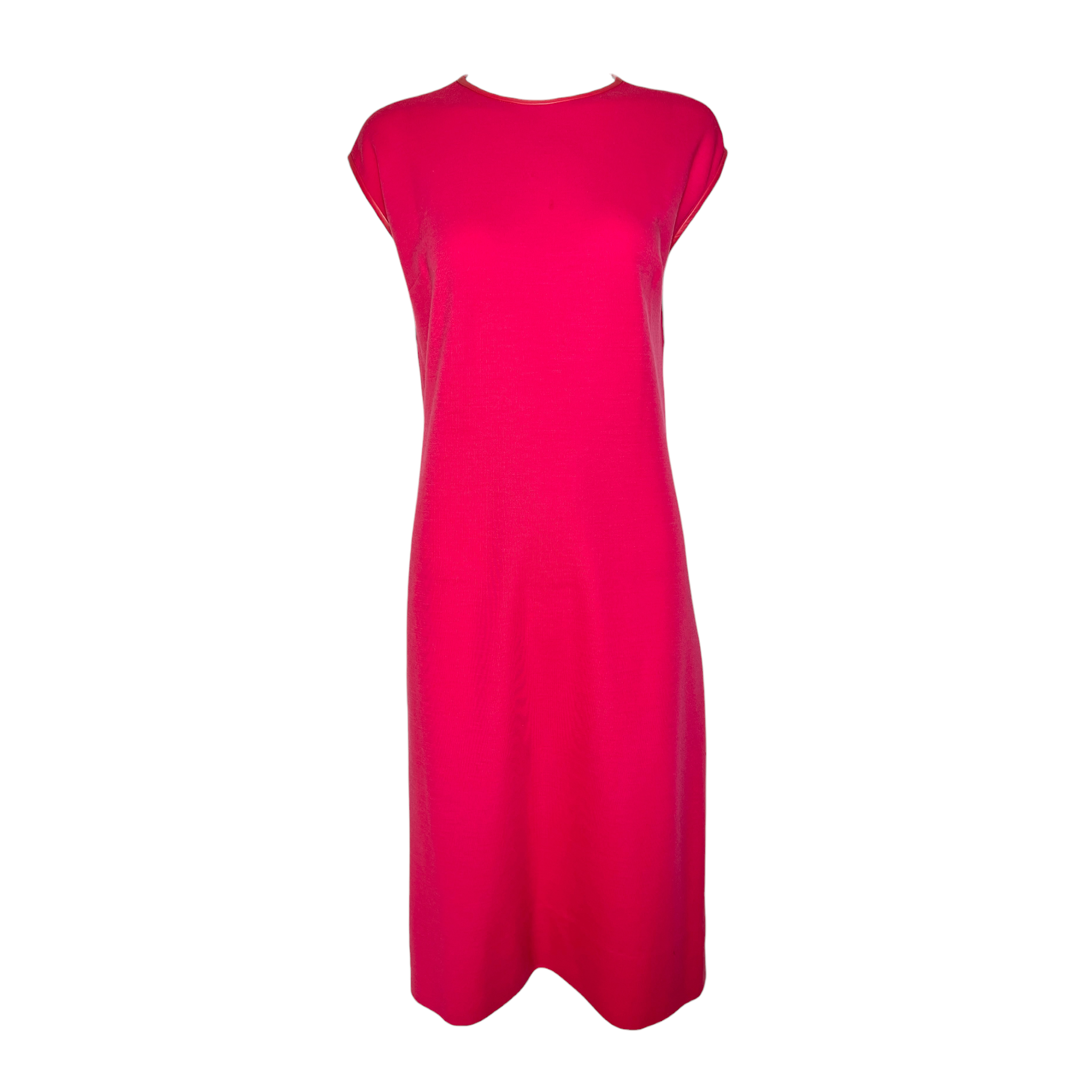 Bonnie Cashin for Sills 1960's Hot Pink Belted Dress and Tweed Cape Ensemble, dress no belt