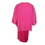 Bonnie Cashin for Sills 1960's Hot Pink Belted Dress and Tweed Cape Ensemble, back