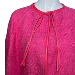 Bonnie Cashin for Sills 1960's Hot Pink Belted Dress and Tweed Cape Ensemble, jacket neck detail