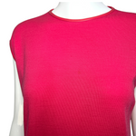 Bonnie Cashin for Sills 1960's Hot Pink Belted Dress and Tweed Cape Ensemble, 3 STAINS FRONT