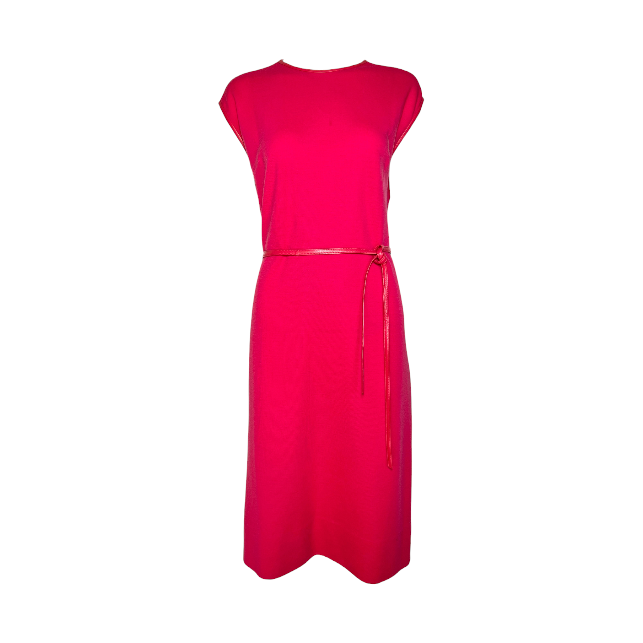 Bonnie Cashin for Sills 1960's Hot Pink Belted Dress and Tweed Cape Ensemble, dress