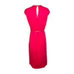 Bonnie Cashin for Sills 1960's Hot Pink Belted Dress and Tweed Cape Ensemble, dress back