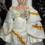 Chado Ralph Rucci Couture Y2K 彩绘连衣裙和斗篷鸡尾酒套装