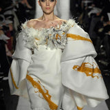 Chado Ralph Rucci Couture Y2K 彩绘连衣裙和斗篷鸡尾酒套装