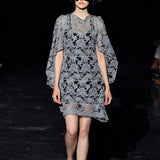 Junya Watanabe Comme Des Garcons SS 2012 Silver Kimono-Style Sleeve Lace Dress, runway