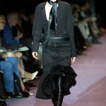 Yves Saint Laurent F/W 2001 Black Cotton Asymmetric Skirt, runway 3