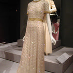 Scaasi’s designs for Streisand displayed at MFA Boston in 2011. Image via Museum of Fine Arts Boston.