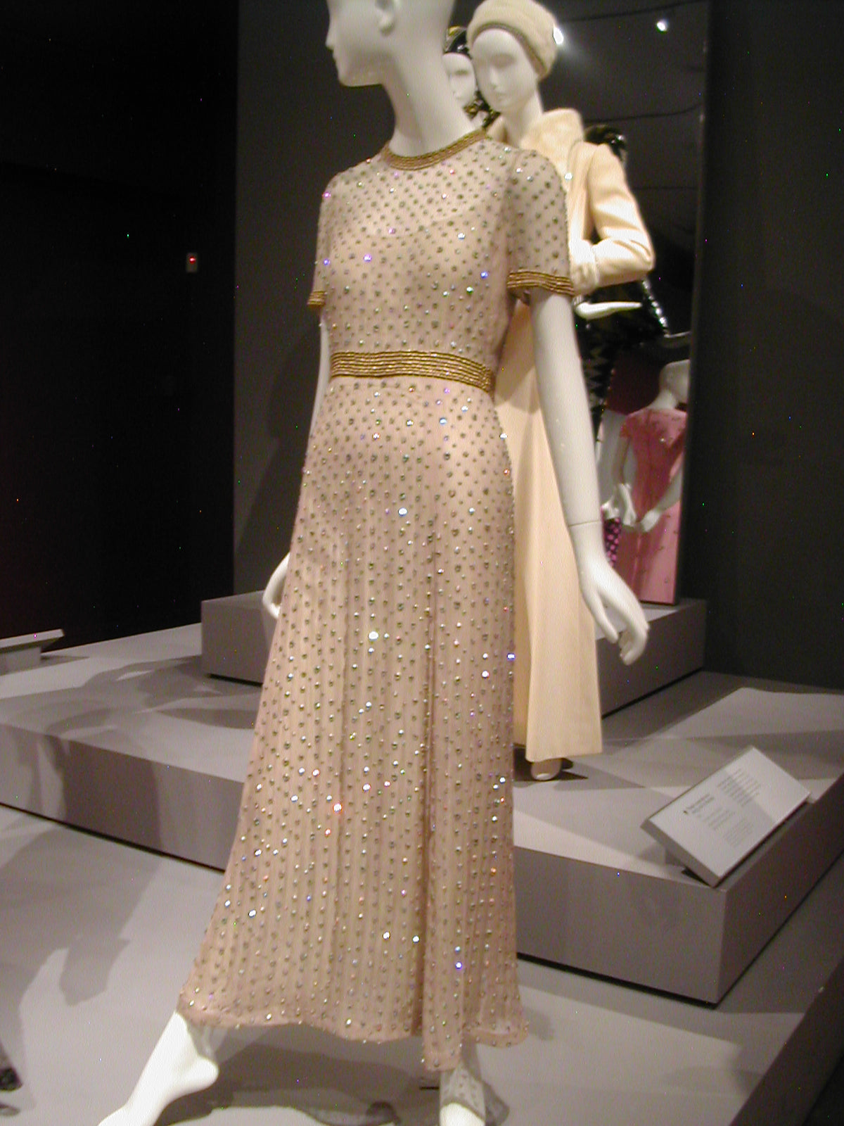 Scaasi’s designs for Streisand displayed at MFA Boston in 2011. Image via Museum of Fine Arts Boston.