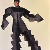 Issey Miyake 1994-95秋冬黑色褶皱建筑前卫连衣裙