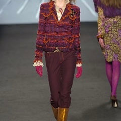 Anna Sui Fall 2004 Runway Tweed Plaid Blazer, Runway