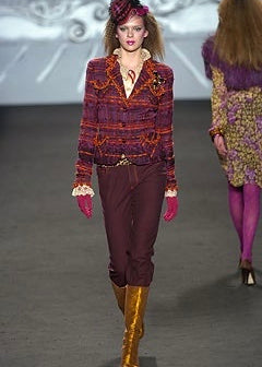 Anna Sui Fall 2004 Runway Tweed Plaid Blazer, Runway