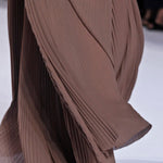 Chloé S/S 2011 Mocha Pleated Georgette One Shoulder Goddess Gown, runway hem image