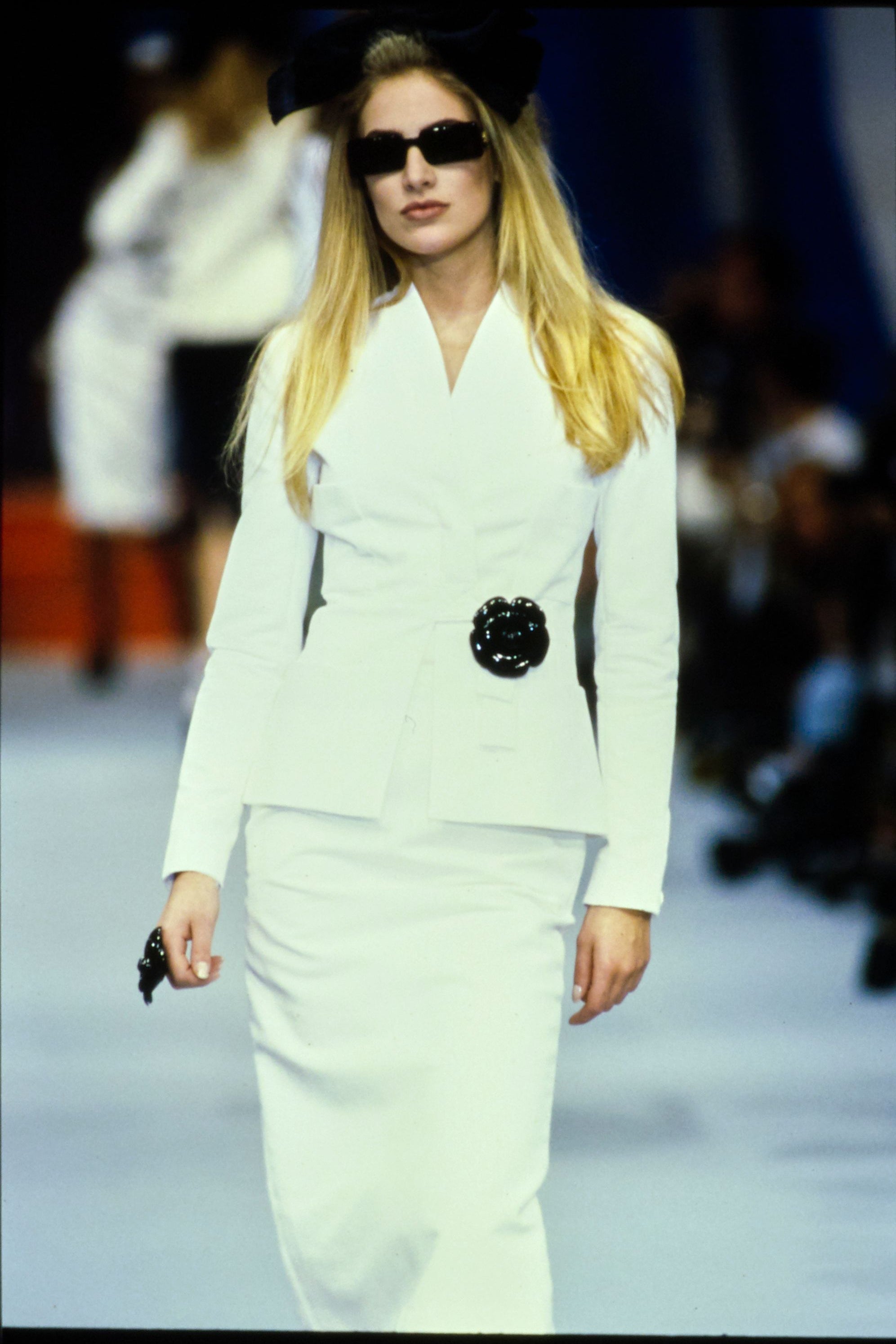 Chanel S/S 1994? Black Sequin Camellia Flower Brooch, runway