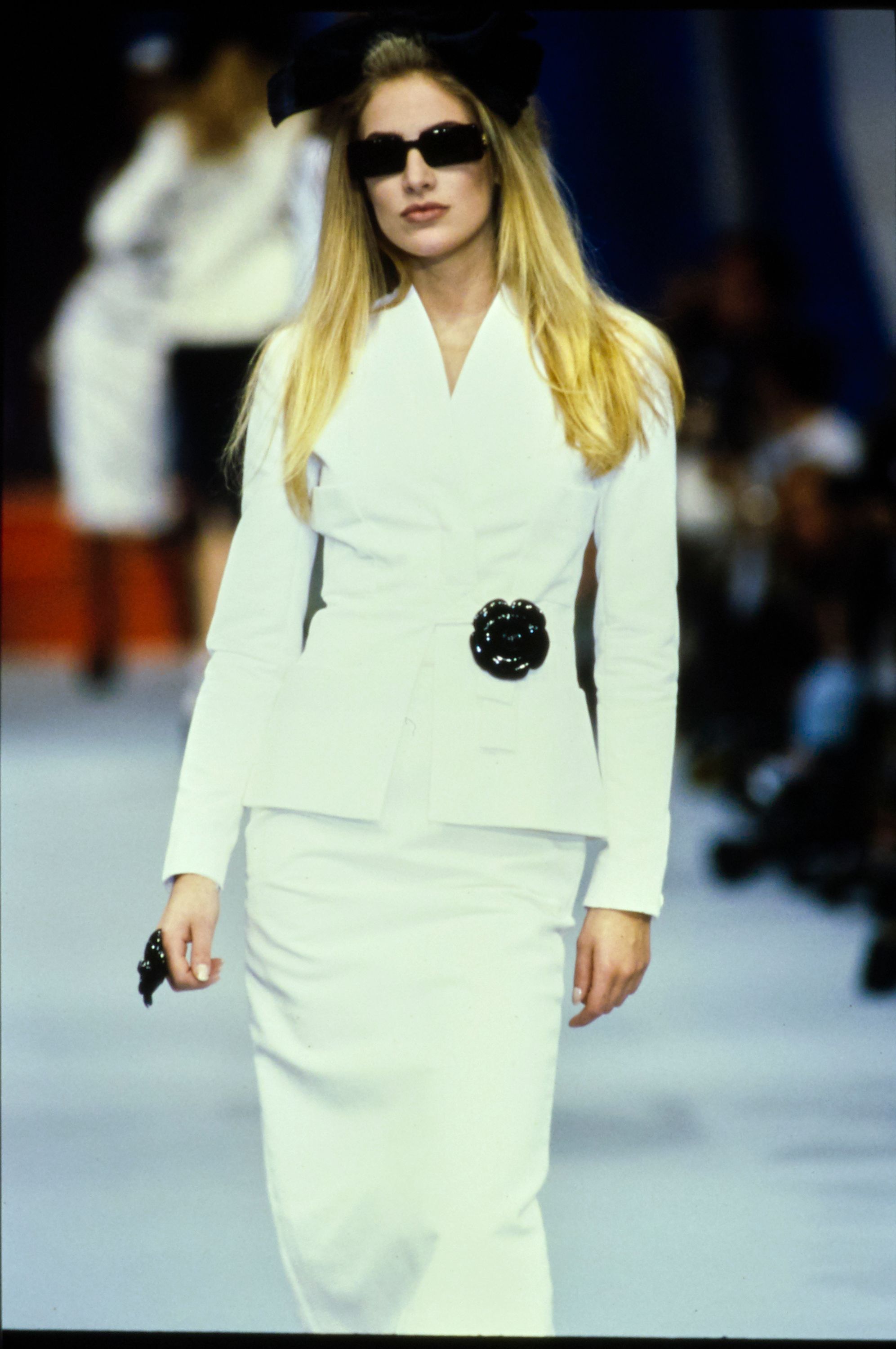 Chanel S/S 1994? Black Sequin Camellia Flower Brooch, runway