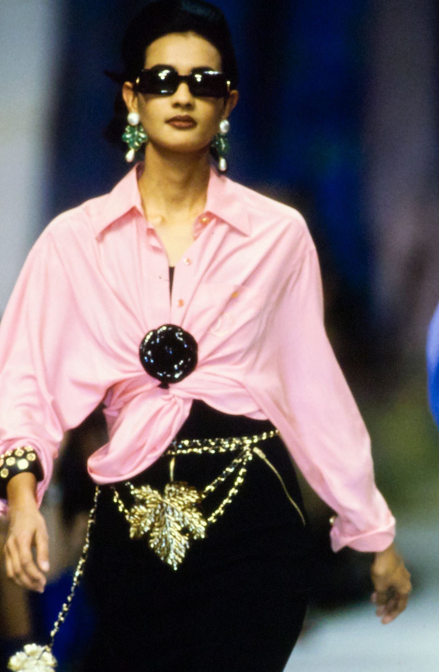 Chanel S/S 1994? Black Sequin Camellia Flower Brooch, runway 2