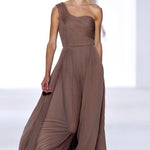 Chloé S/S 2011 Mocha Pleated Georgette One Shoulder Goddess Gown, runway