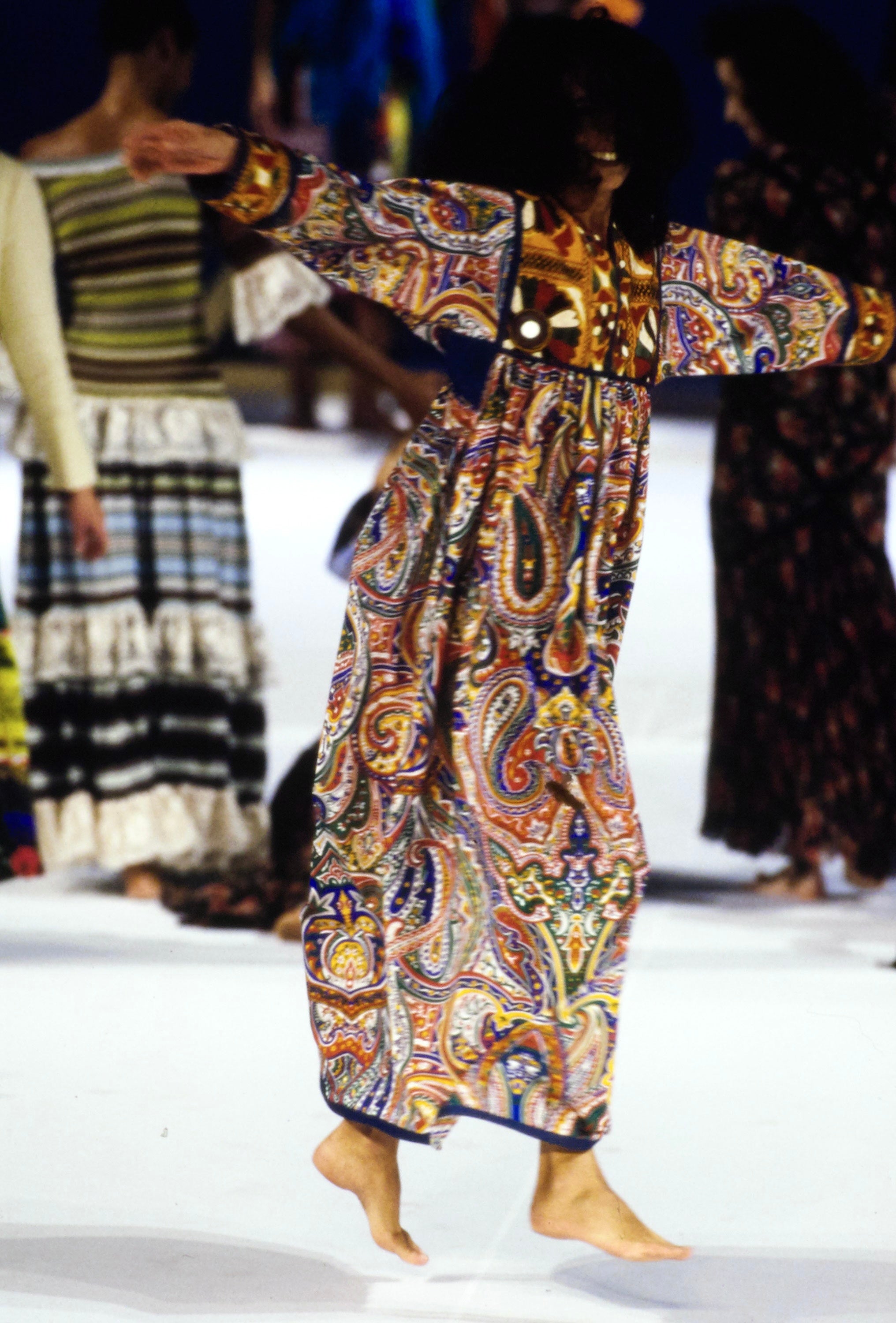 Franco Moschino Runway Couture Spring 1994 Embroidered Paisley Kaftan Dress RUNWAY 9/9