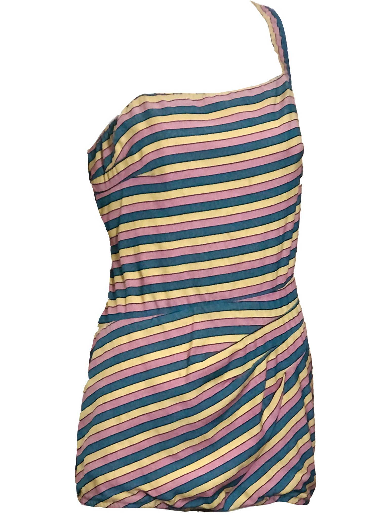 Rose Marie Reid 50s One Shoulder Striped Swimsuit ANGLE 2 of 5