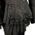 Gianfranco  Ferre 80s Black Evening Ensemble with Lace Peplum LACE DETAIL 6 of 8