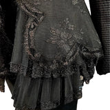 Gianfranco  Ferre 80s Black Evening Ensemble with Lace Peplum LACE DETAIL 6 of 8