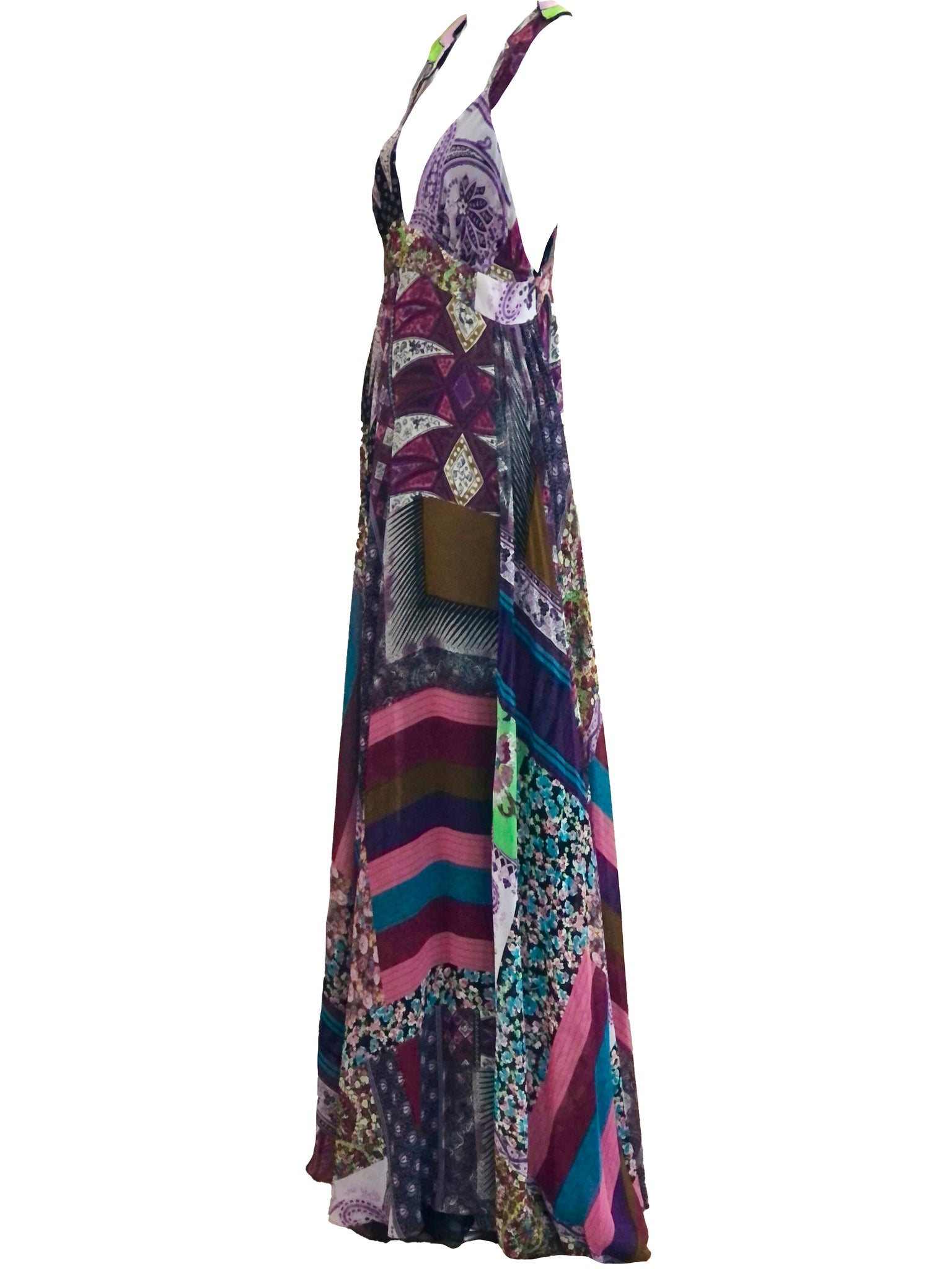 Etro Contemporary Patchwork Print Gown SIDE 2 of 7