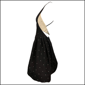 Geoffrey Beene 1996 Black and White Silk Faille Halter Mini Dress SIDE 2 of 5