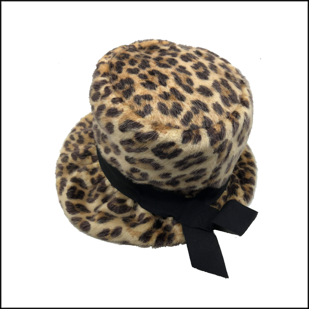 60s faux Fur Leopard Bucket Hat 1 OF 4