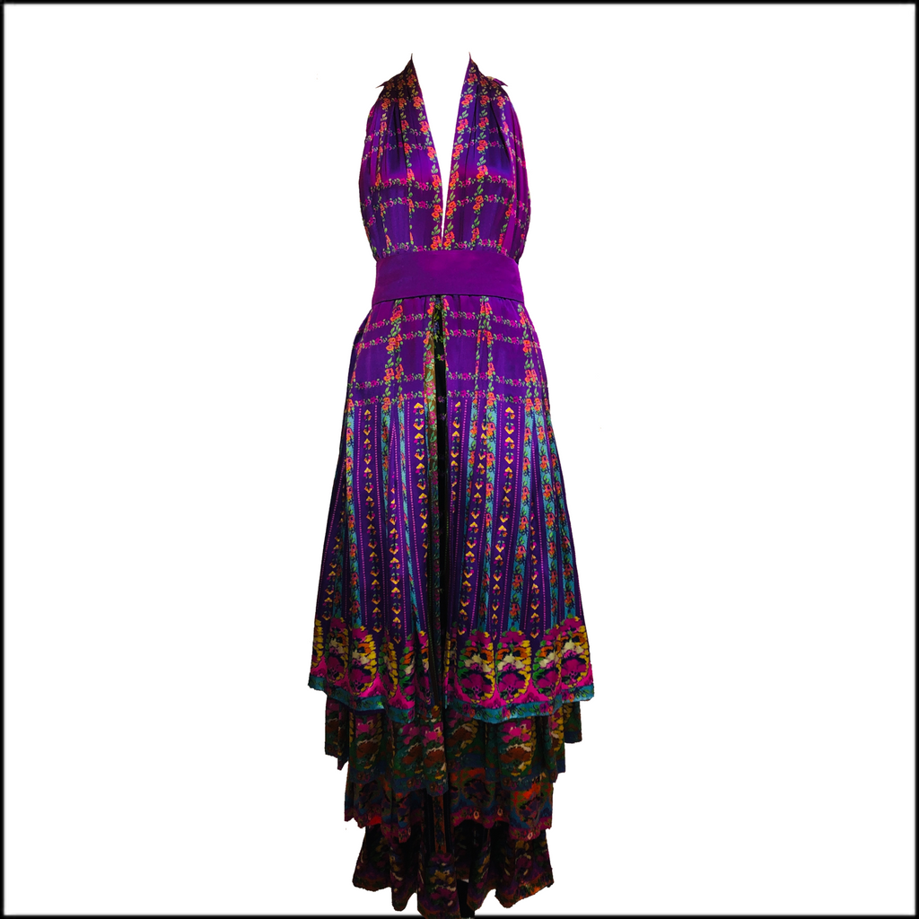 Roberta Capucci 70s Magnificent Couture Silk Layered Gown