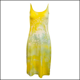 The People of the Labyrinths Yellow Green Tie Dye Jersey Tank Dress FRONT 1 of 4