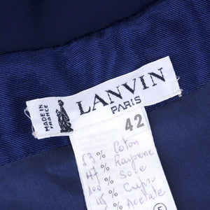Vintage LANVIN 80s Blue One-Shoulder Dress, label