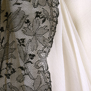 Vintage STAVROPOULOS 60s White Chiffon Gown, detail