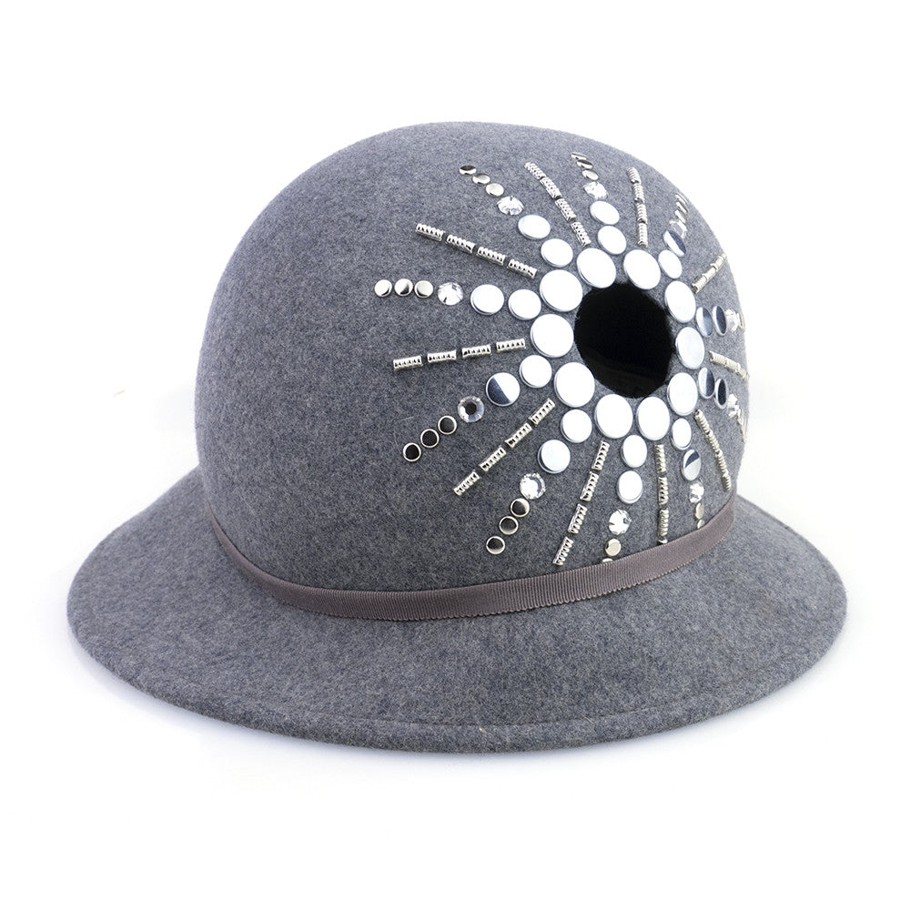Vintage 70s Gray Felt Hat 