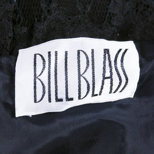 Vintage BLASS 70s Black Lace Gown, label