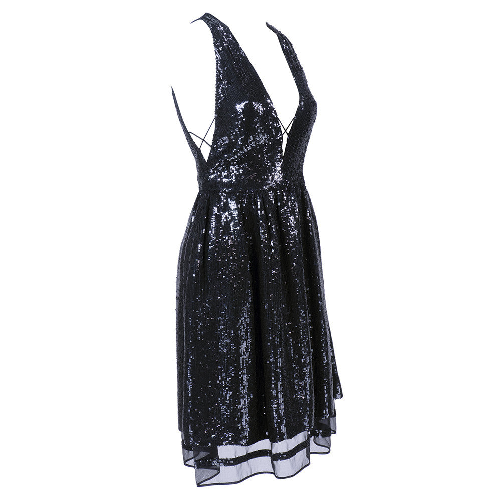 Ralph Rucci Black Sequin Cocktail Dress Ralph Rucci Black Sequin Cocktail Dress