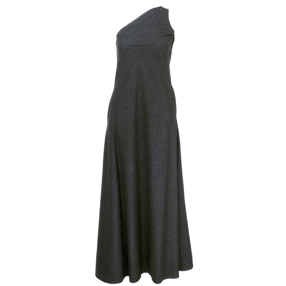 Vintage STAVROPOULOS 70s Grey Wool Gown