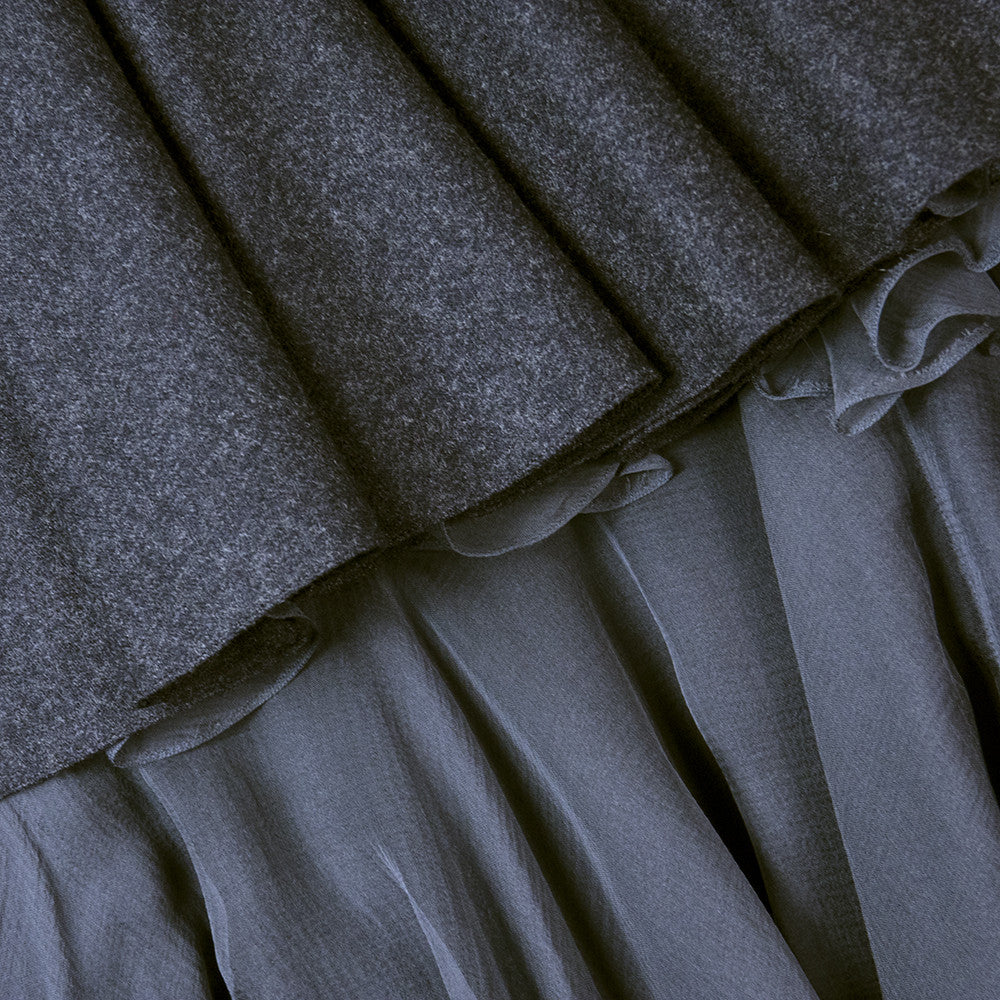 Vintage STAVROPOULOS 70s Grey Wool Gown, detail 1