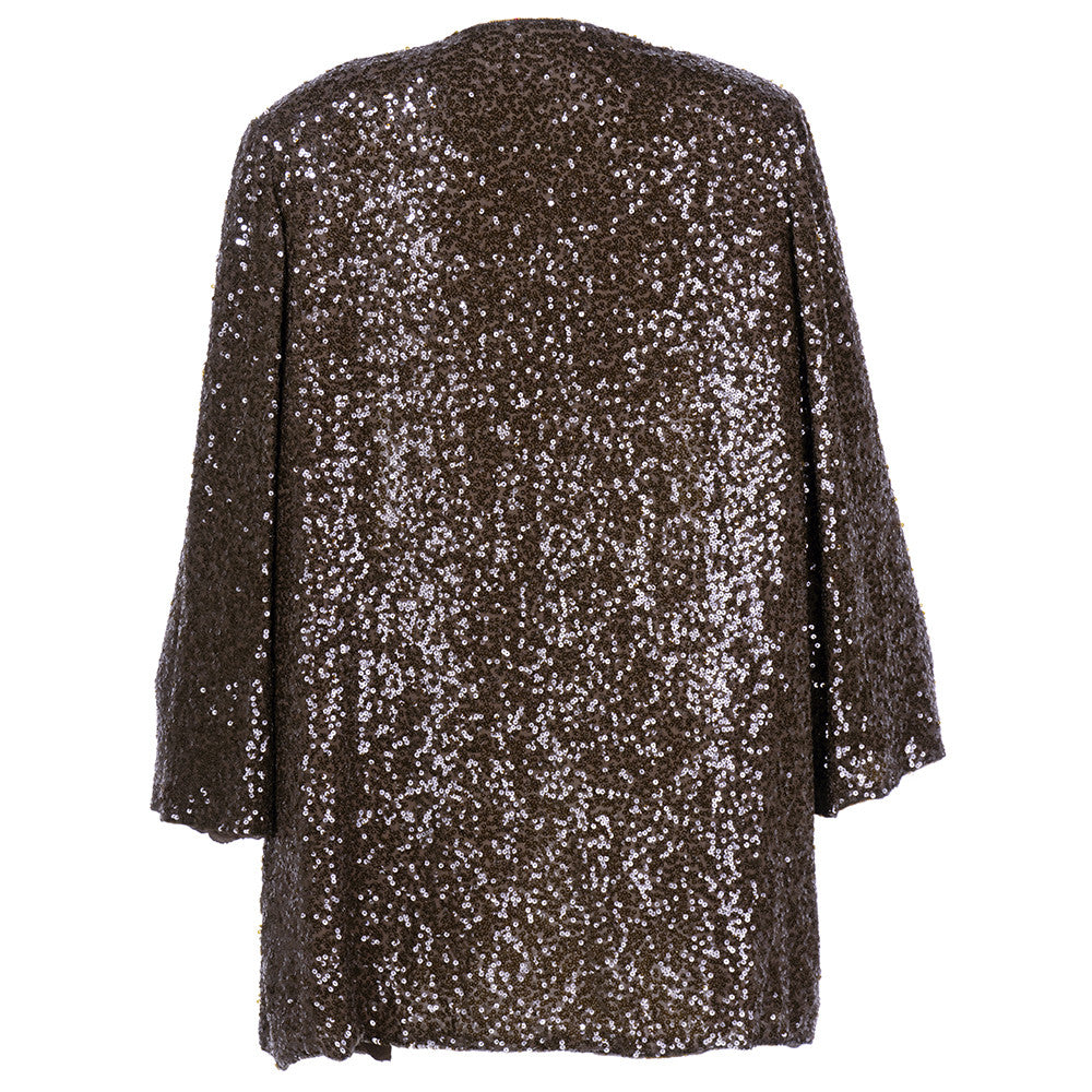Vintage BLASS 80s Brown Sequin Evening Jacket, back