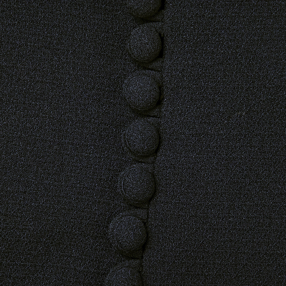 Vintage 40s Black Crepe Beaded Dress, detail 3