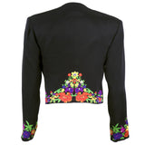 Vintage VERSACE 90s Couture Black Cropped Jacket, back