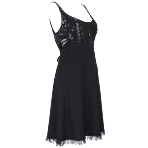 CHADO RALPH RUCCI Black Cashmere & Sequin Dress, side