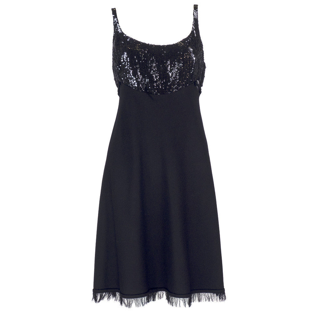 CHADO RALPH RUCCI Black Cashmere & Sequin Dress, back