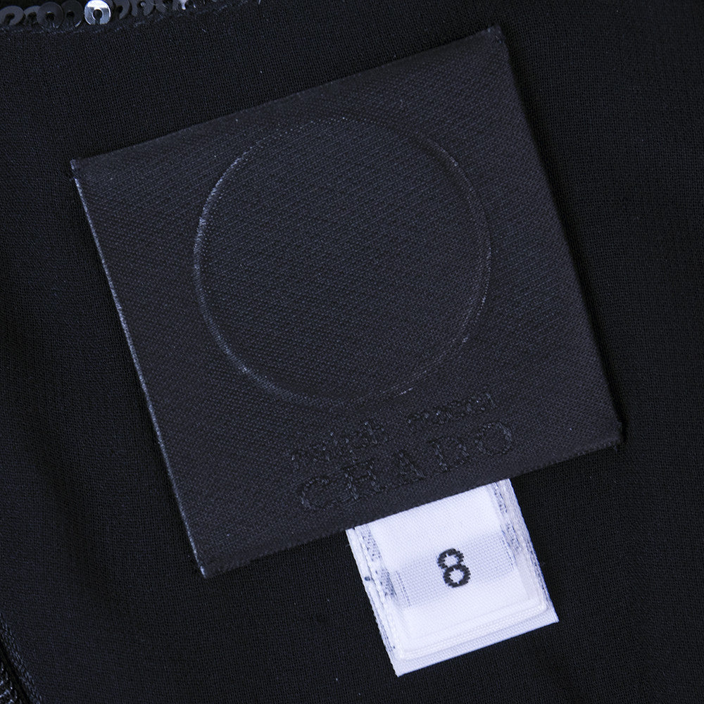 CHADO RALPH RUCCI Black Cashmere & Sequin Dress, label